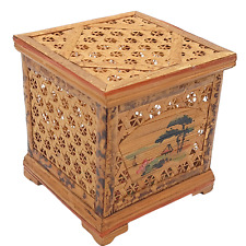 Vintage Handmade Chinese Straw Box - Intricately Woven Decorative Storage