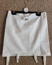 FAWN White 34-36 W Ladies Roll On Girdle With Suspenders NEW (D9522) X-Dress? 1