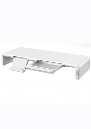 White foldable monitor - white, riser