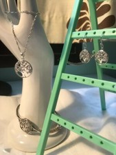 Warren James Silver Tree of Life Set with D-Flash Cubic Zirconia New