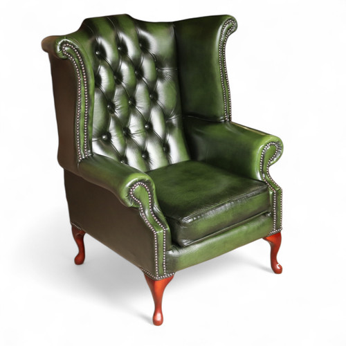 Vintage green leather - green,