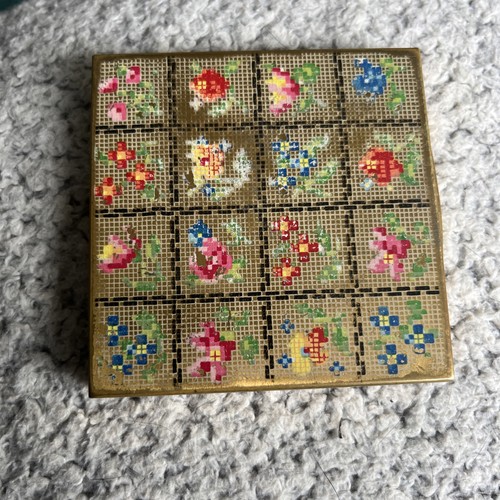 Vintage enamel powder compact - vintage,