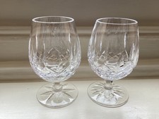 2 rare waterford crystal lismore pattern brandy sniffer glasses height 4.5”