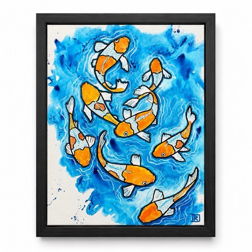Original koi fish painting - koi,