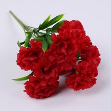 Artificial Carnation  Fake Silk Flower Bush Bouquet Home Wedding decor 11heads