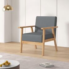 1/2/3 Seater Linen Fabric Wooden Sofa w/ Comfortable Padded Seat for Home Office