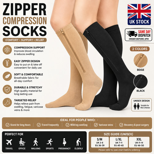 Zip compression socks - zip,