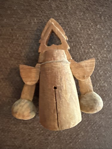 Antique cow bell wooden 5 - antique, 5”