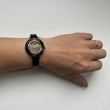 Anne Klein Classic Analogue watch retro brown gold color new battery