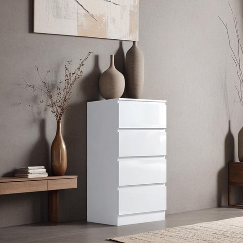High gloss white drawer - white, 4