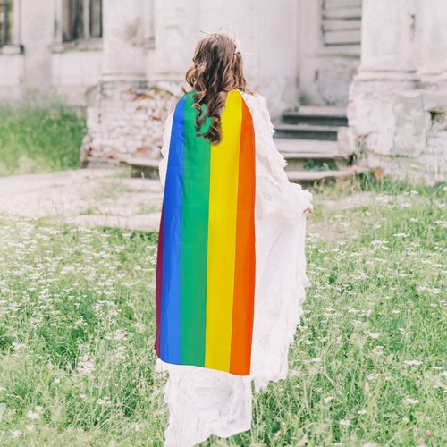 Rainbow cape party - cape, prop