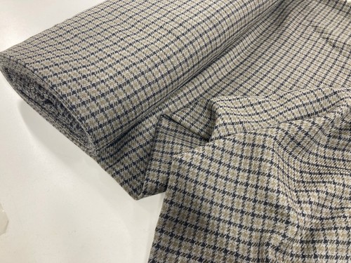 Grey dogtooth wool fabric - wool,