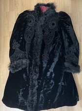 Black Victorian Silk velvet coat, 1880s, Unisex, Gothic, Halloween