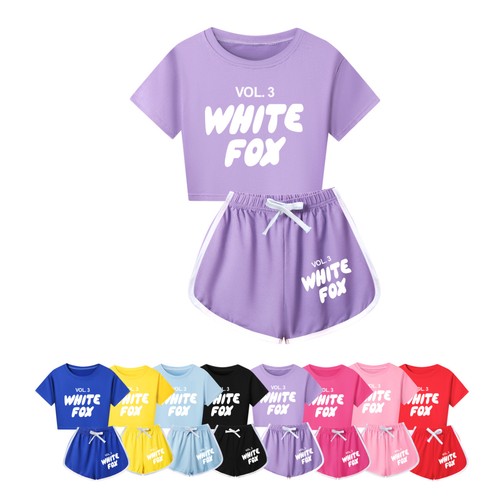 Kids girls white print - white,