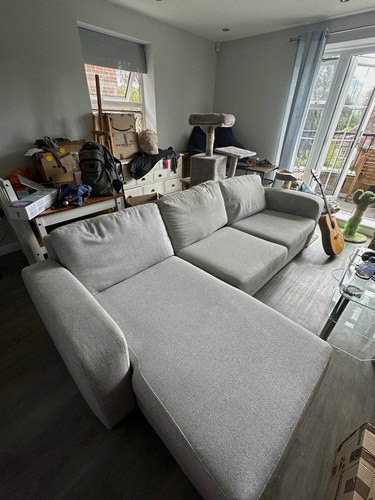 Grey fabric corner sofa chaise - grey,