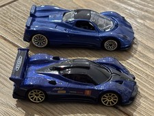 Motormax Pagani Zonda C12 & HW Pagani Zonda R Bundle: Blue 1:64 Diecast VGC 