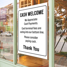 Cash Payment Sticker For Shop