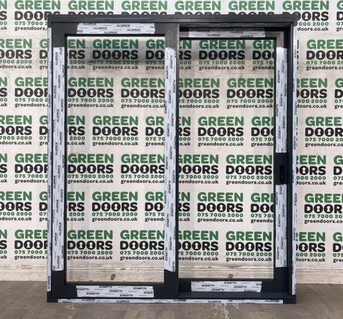 Aluminium grey patio doors - aluminium,