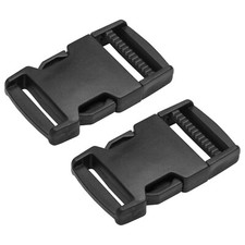 2 x Side Release Buckles Clips for 25 mm Webbing Strap Black Delrin Plastic NEW
