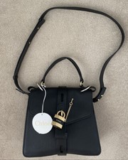 Chloe Shoulder bag Top handle/ Strap Black textured leather Padlock New with tag