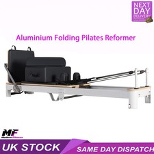 Pilates Reformer Machine Folding White Aluminium Frame 6 Tension Springs