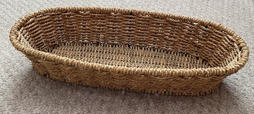 Woven seagrass and metal - woven, oval