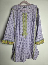 Khaadi Designer Cotton Kurta Size Large/14 Pakistani Shirt Lilac
