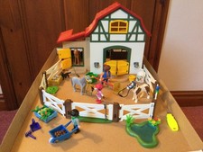 PLAYMOBIL 5684 / 6927 Country Pony Farm Horse Stable COMPLETE VGC