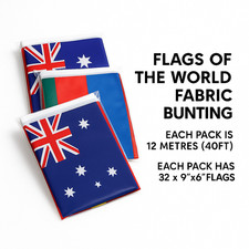 40FT Long 32 X Flags of the World Banner Bunting Multi Nations Fabric Flags 2025