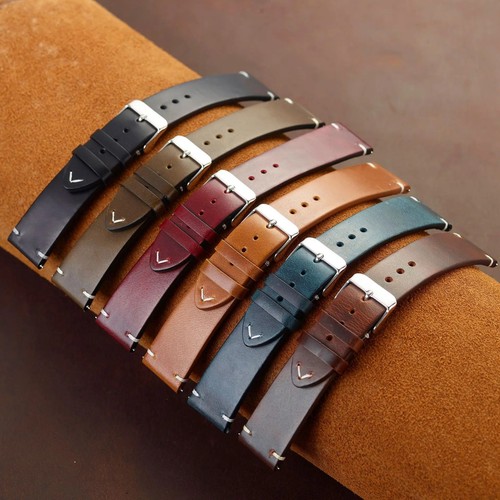 Leather watch strap 18mm 20mm - strap,