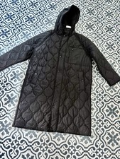 Zara Black Lightweight Quilted Hooded Puffer Coat M UK12 # P84M