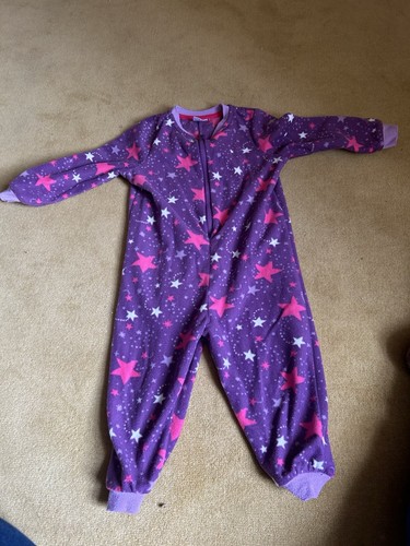 Purple star one piece pyjama - one,