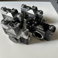 4 X Vintage ZENIT SLR CAMERAS 2 X Zenit-E, Zenit-11, Zenit-B UNTESTED