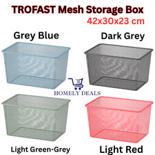TROFAST Deep Mesh Storage Box 42x30x23cm 4 Colours Cool Teen Organizer for Frame