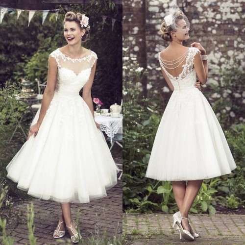 Elegant wedding dresses tea - dresses,