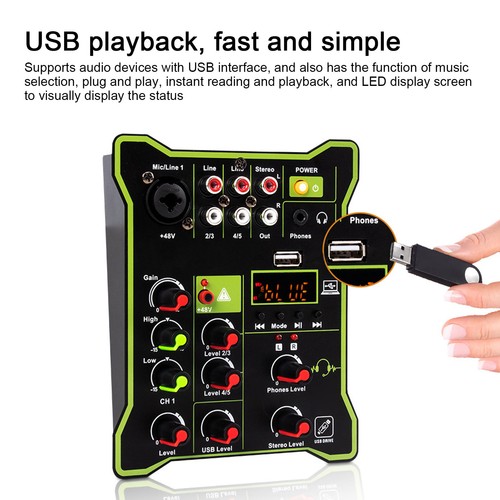 Channel mini mixer usb - 5-channel,