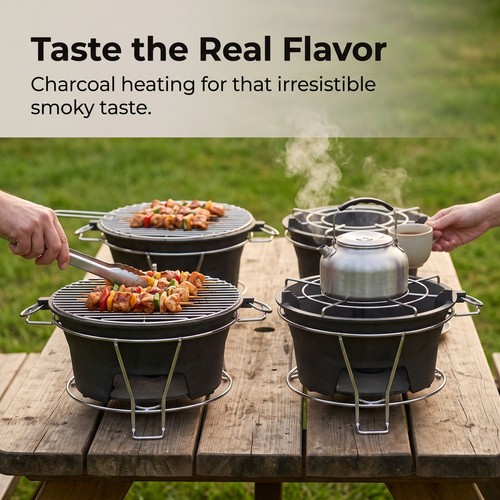 Portable charcoal grill and - portable,