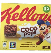 24 Kelloggs Coco Pops Breakfast Cereal Bars Four Boxes of Six 20g Bars 12/25