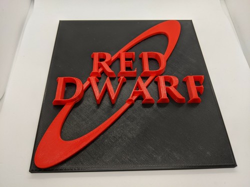 Red dwarf logo sign plaque - logo,