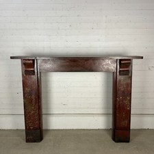 Simple Edwardian Slate Fire Surround with Red Marbleised Finish