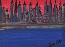 Goodfellas Gangster HENRY HILL Signed NYC Cityscape Original Painting 12"x9"