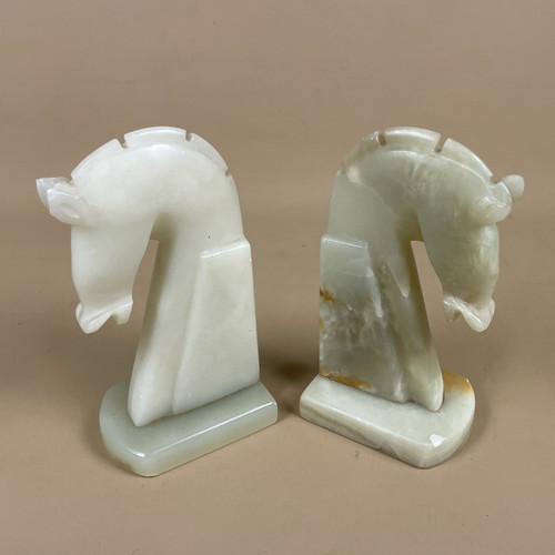 Pair onyx marble stone book - onyx,