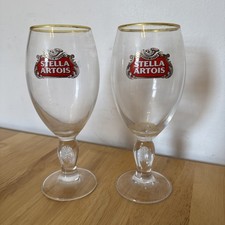 Stella Pint Glasses Pair Stemmed Stella Artois Glasses Man Cave Stella GC