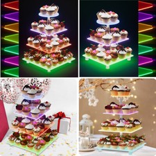 Led clear acrylic cupcake - clear,