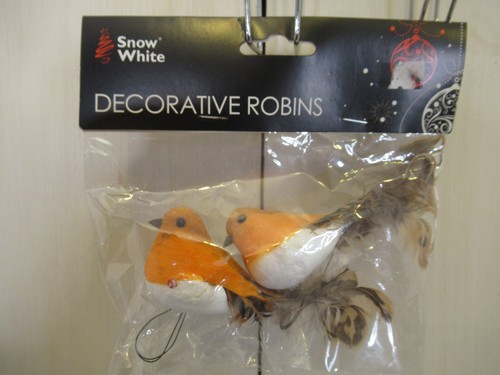 Pair decorative robins - pair, of