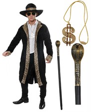 Mens Leopard Black Pimp 70s