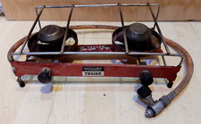 VINTAGE ORIGINAL TILLEY TROJAN CAMPING Fishing COOKER Stove DOUBLE BURNER Regula