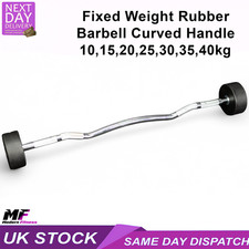 Rubber Barbell Curved Fixed Weight Handle Various Weights 10,15,20,25,30,35,40kg