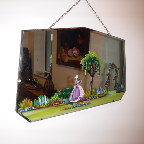 Mirror vintage hand painted - hand,