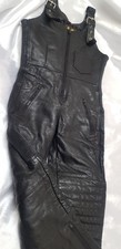 Akaso Women's Black Leather Motorcycle Salopettes Size 42/ UK 8. 